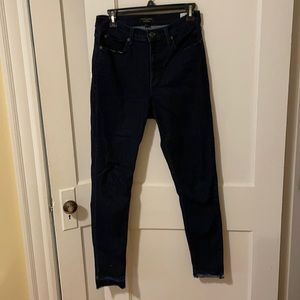 Dark blue high rise skinny jeans
